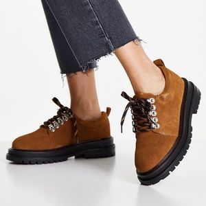 ASOS DESIGN Marine suede hiker flat shoes size 8